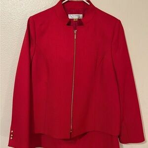 Tahari Vibrant Red Women's Skirt Suit NWT